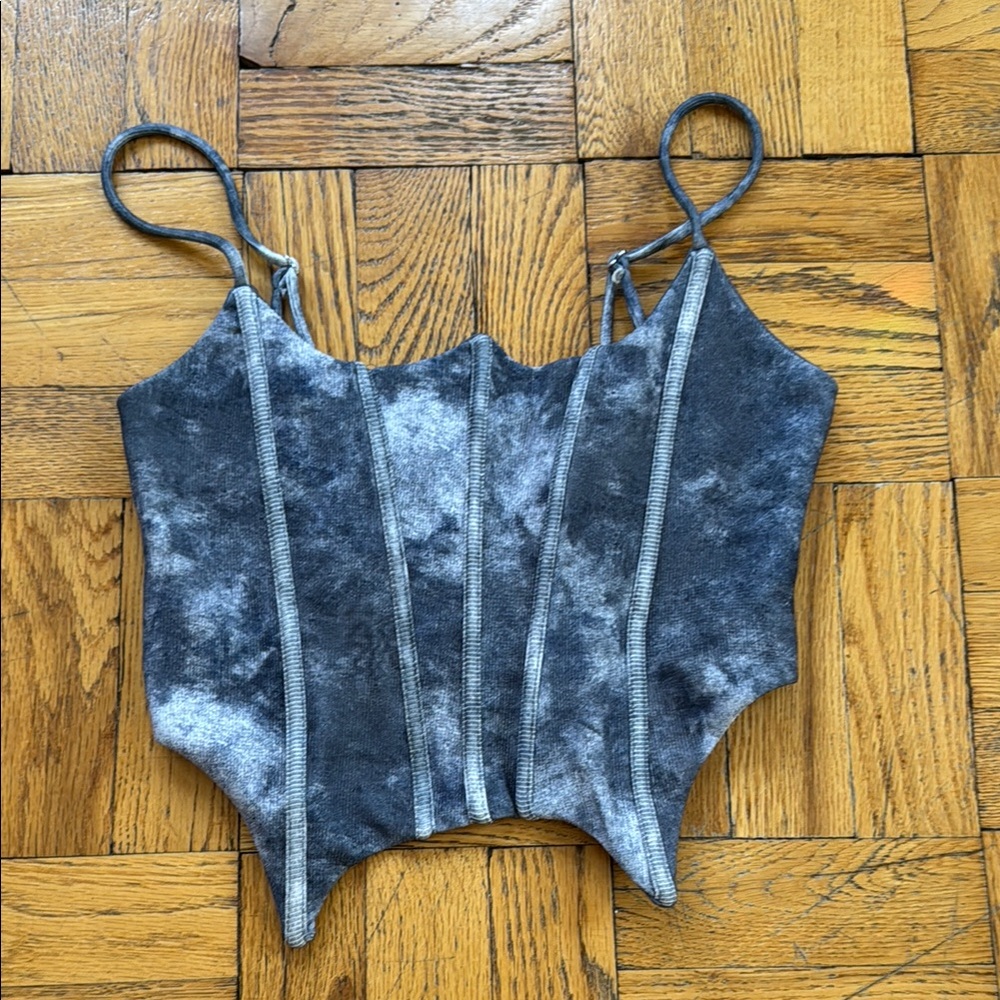 Gray corset top